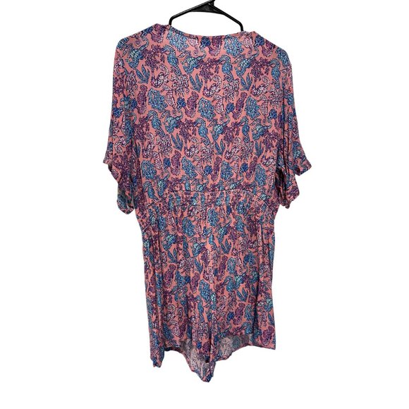 Simply Southern Women's Casual Romper Beach Seahorse Pink Blue Size XL NWT - Picture 9 of 9